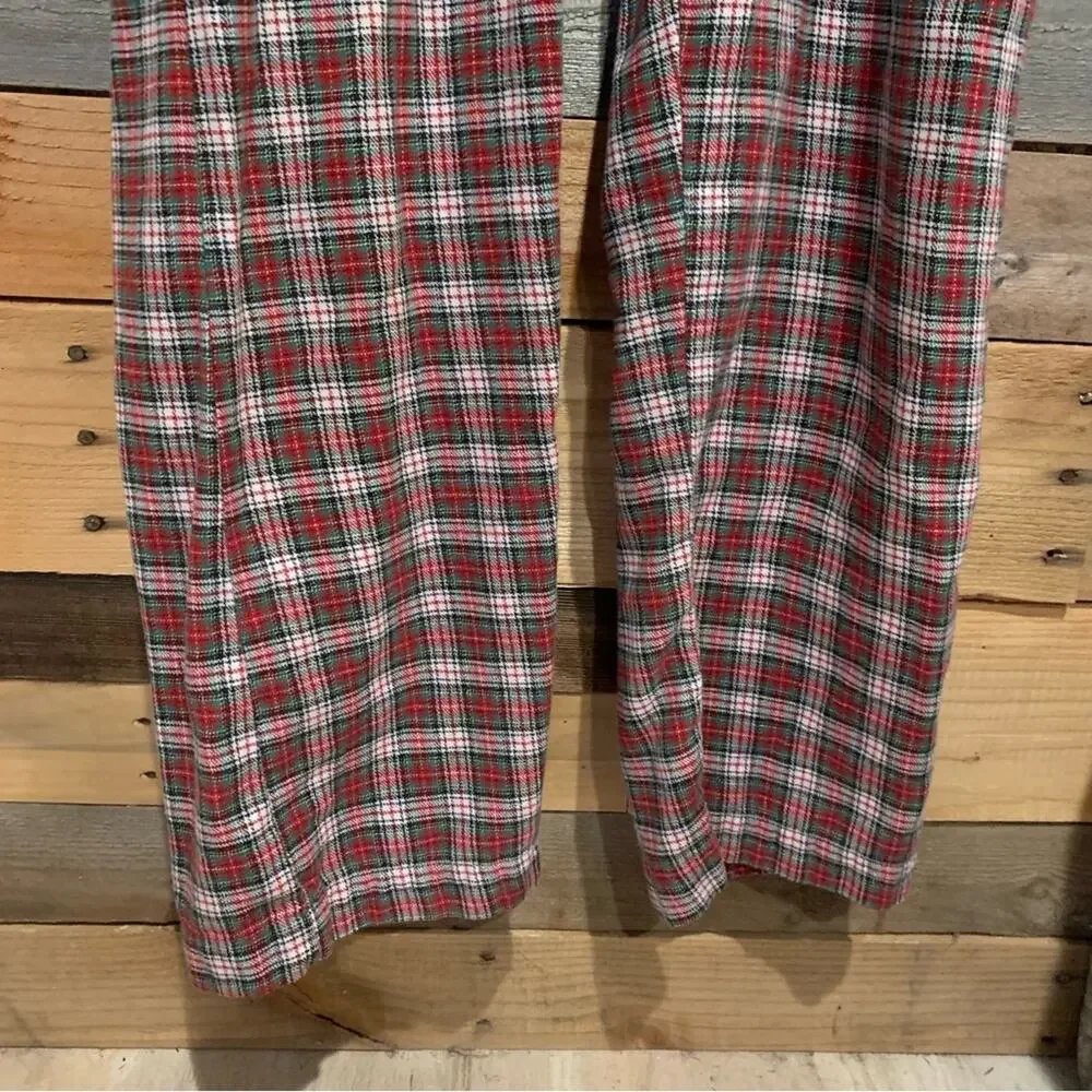 J. Crew Unisex Plaid Pajama One Piece Holiday Sleepwear Red/White/Green Size‎ S